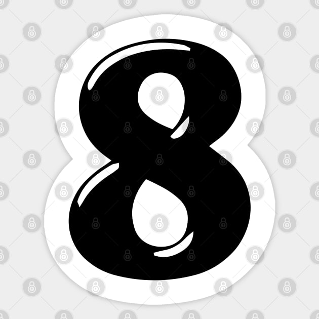 Number 8 in 3d font text style Sticker by Spinkly